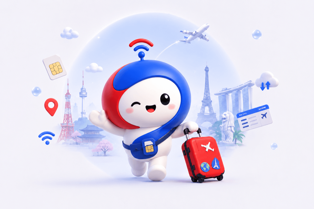 Two travel eSIM plans side by side — a compact standard plan and an unlimited plan — with a daily fair-use cap marked on the unlimited one